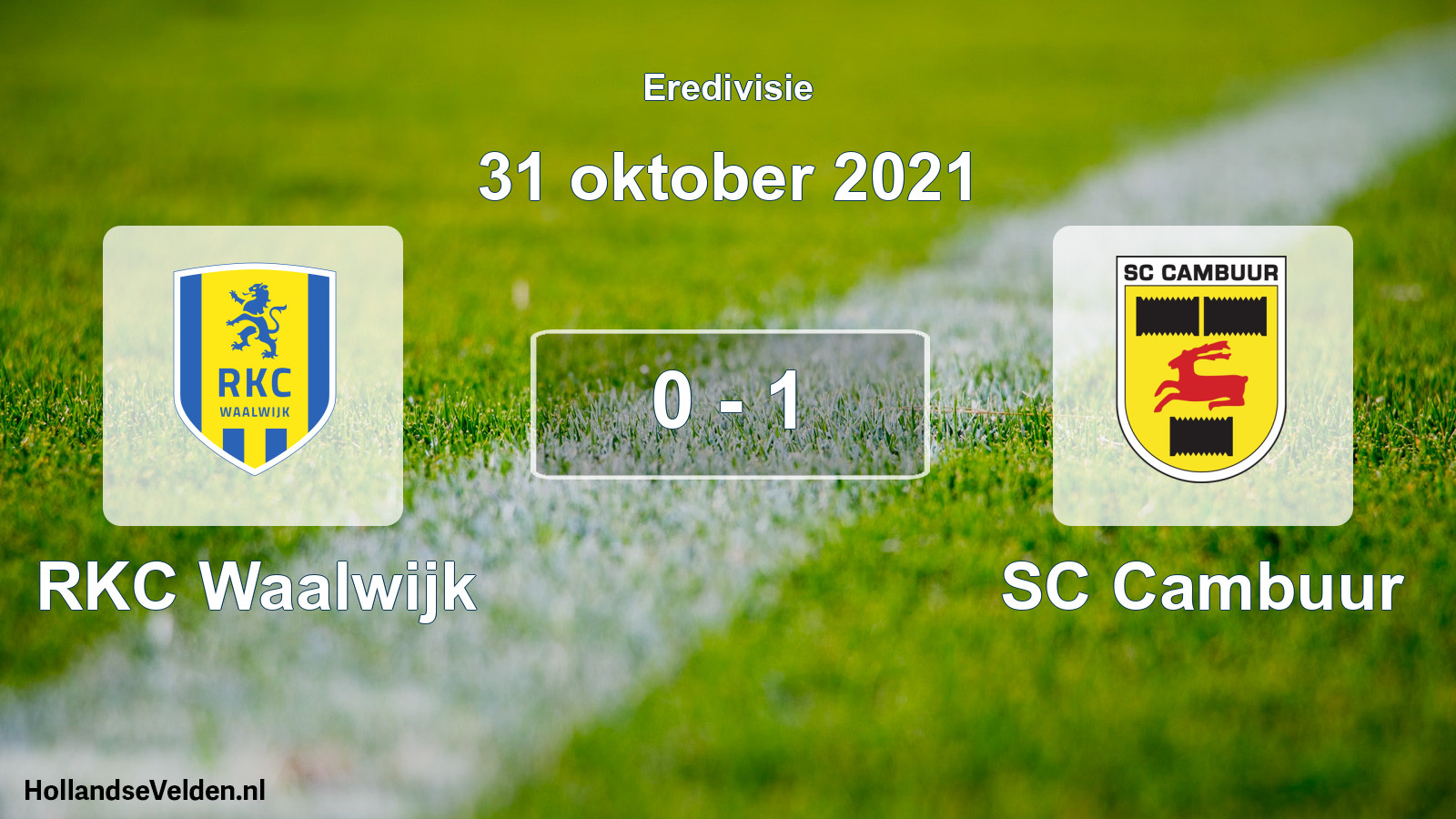 Gespeelde wedstrijd: RKC Waalwijk - Cambuur Leeuwarden 0 - 1 (31 oktober 2021)