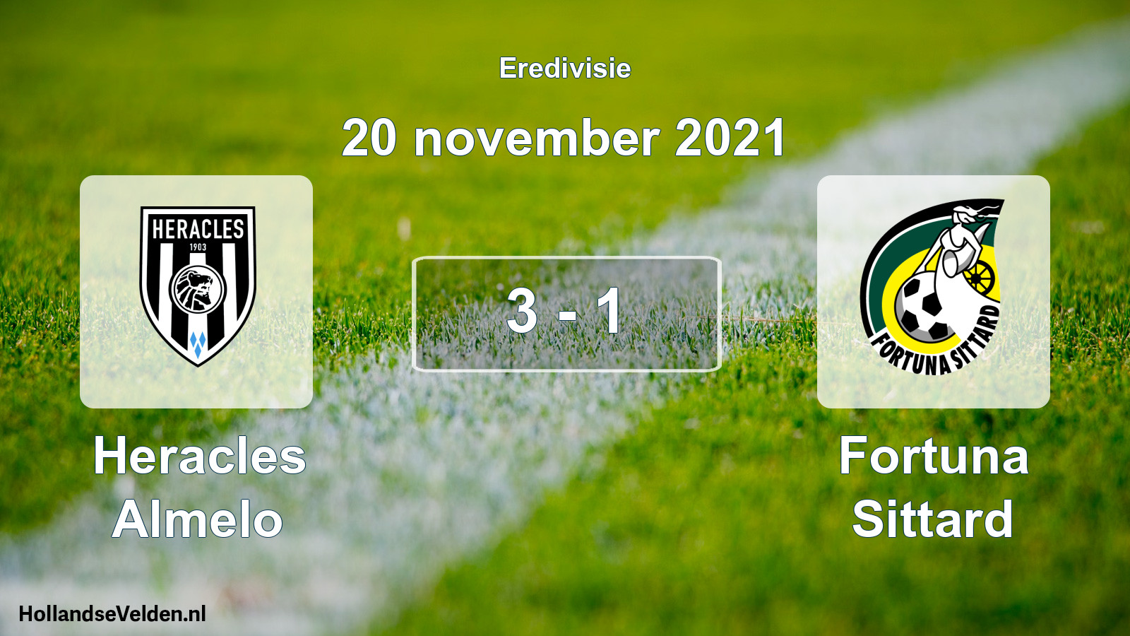 Gespeelde wedstrijd: Heracles Almelo - Fortuna Sittard 3 - 1 (20 november 2021)