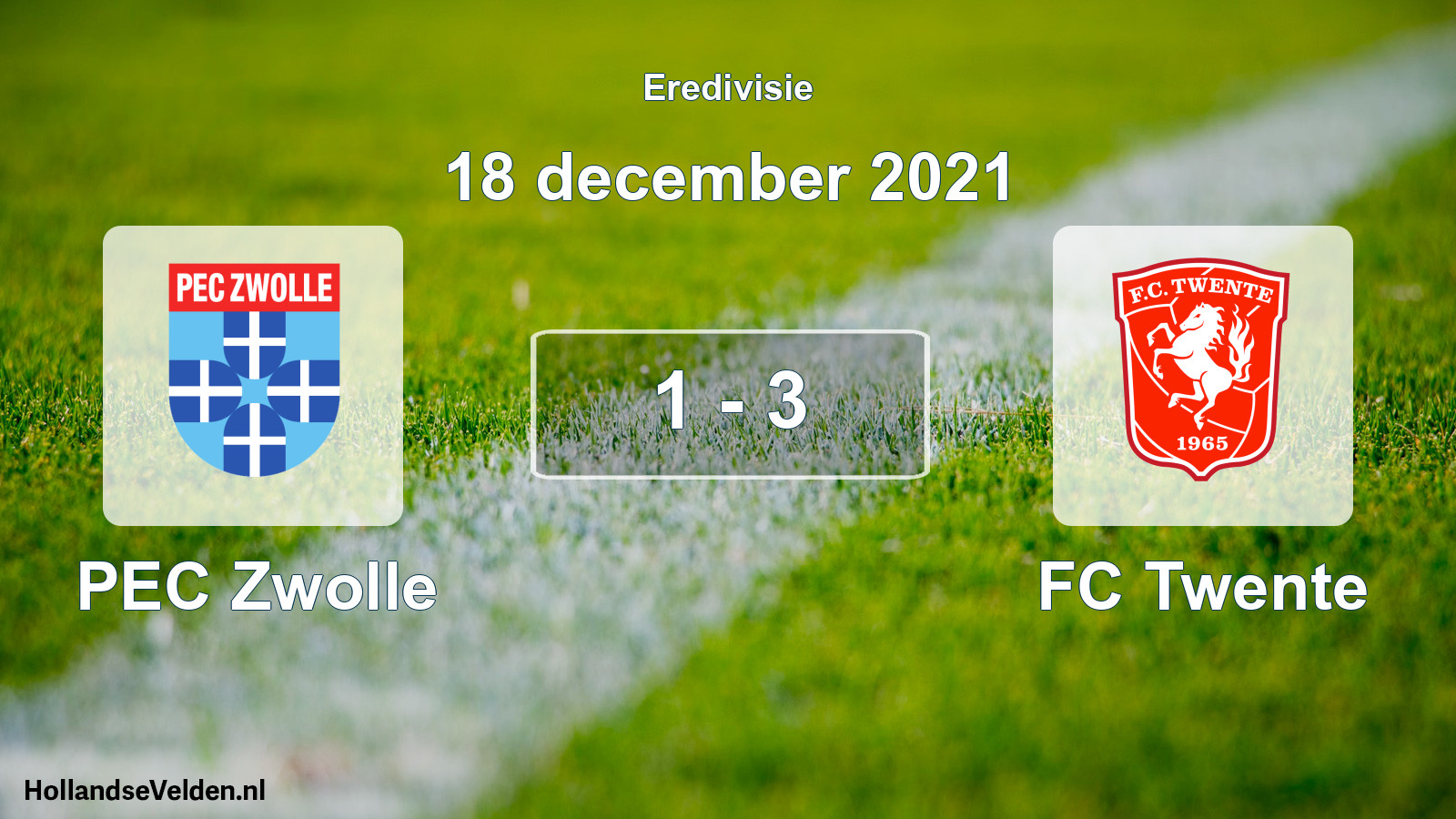 Gespeelde wedstrijd: PEC Zwolle - FC Twente 1 - 3 (18 december 2021)