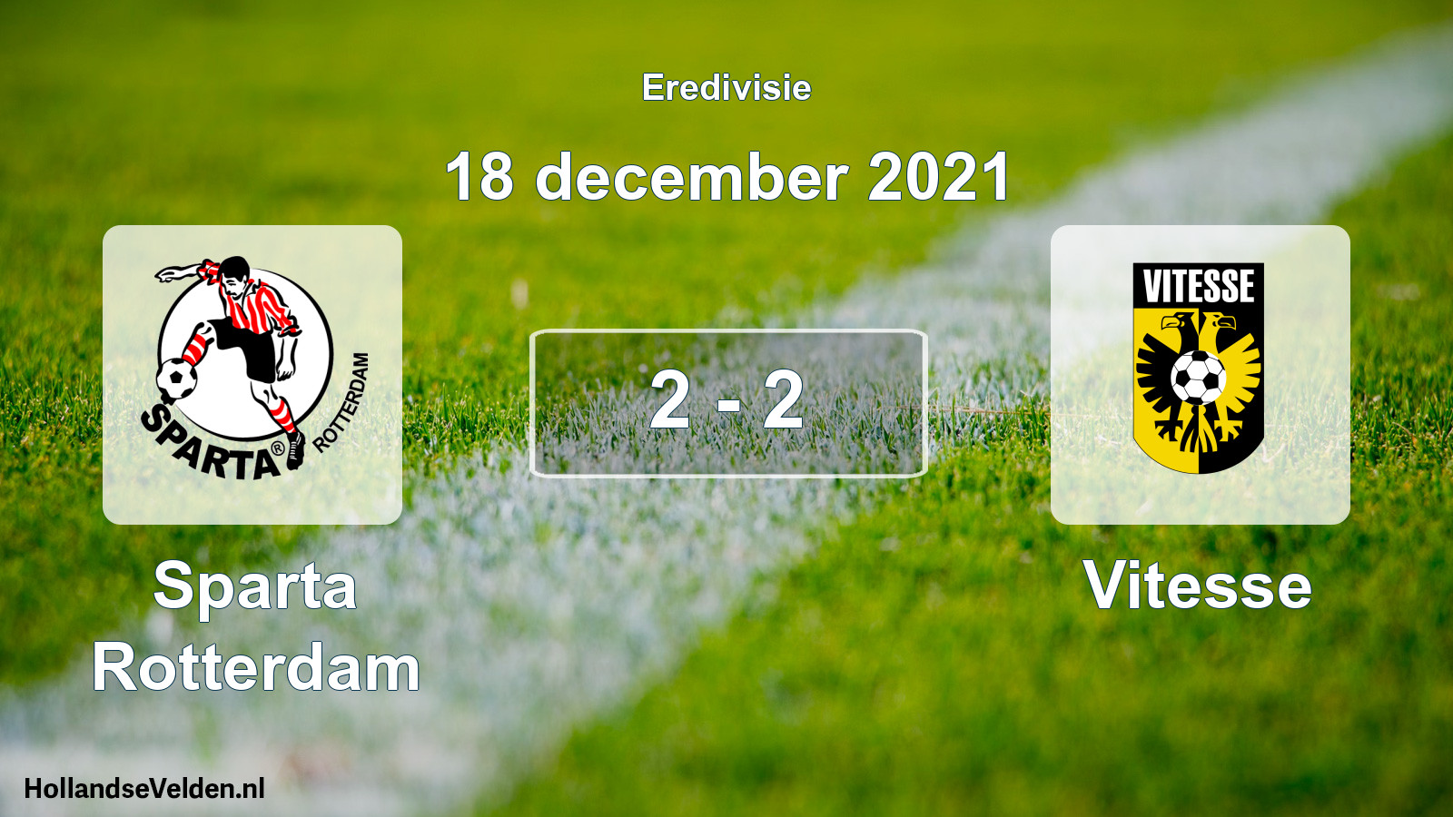 Gespeelde wedstrijd: Sparta Rotterdam - Vitesse 2 - 2 (18 december 2021)