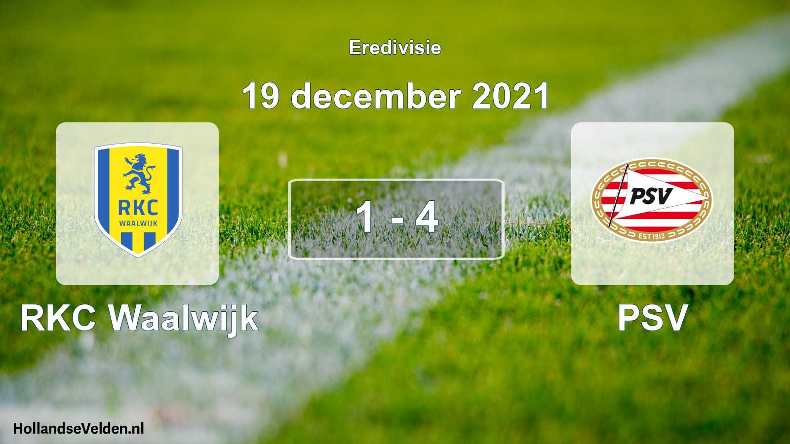 Gespeelde wedstrijd: RKC Waalwijk - PSV 1 - 4 (19 december 2021)