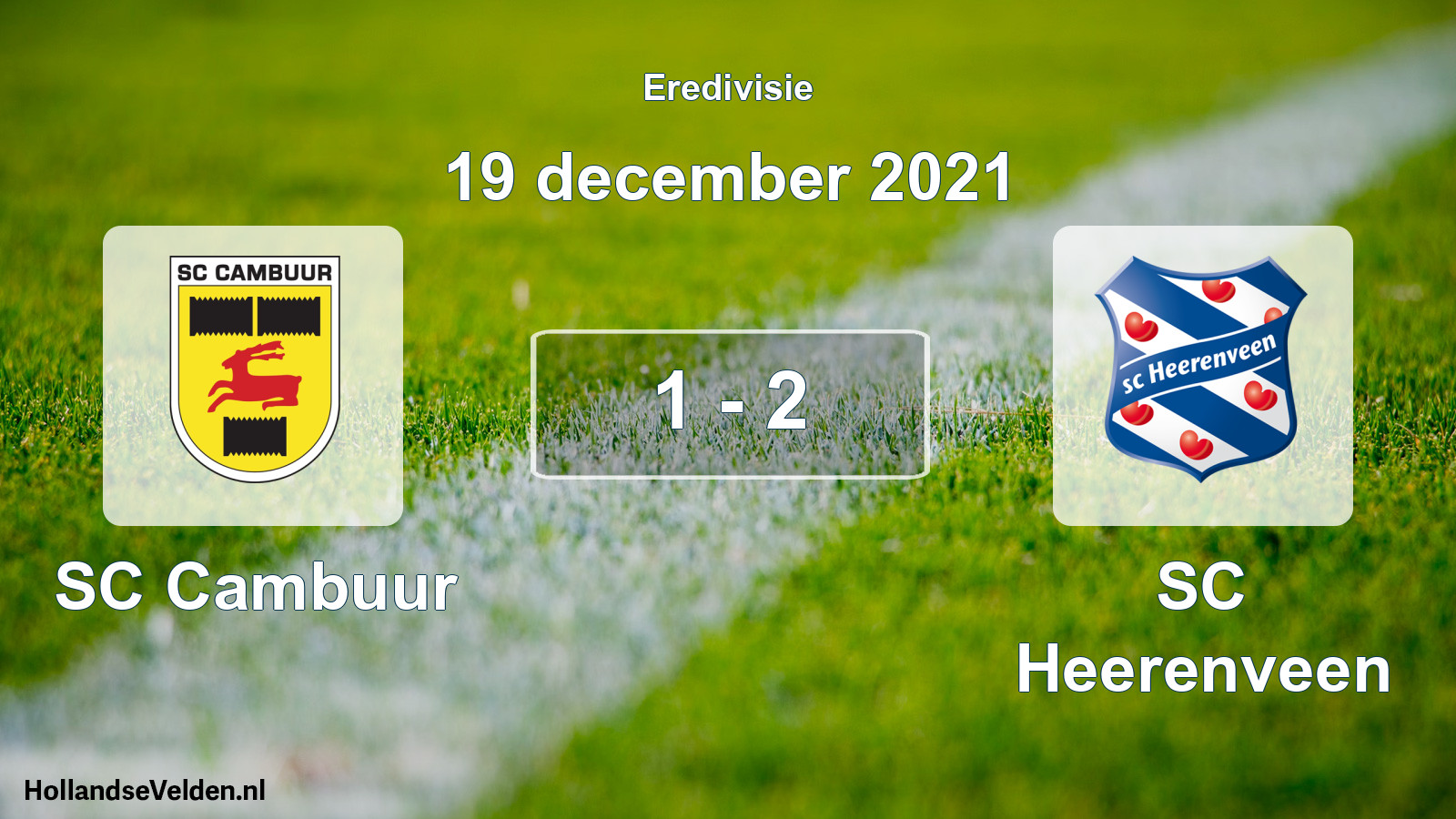 Gespeelde wedstrijd: Cambuur Leeuwarden - SC Heerenveen 1 - 2 (19 december 2021)