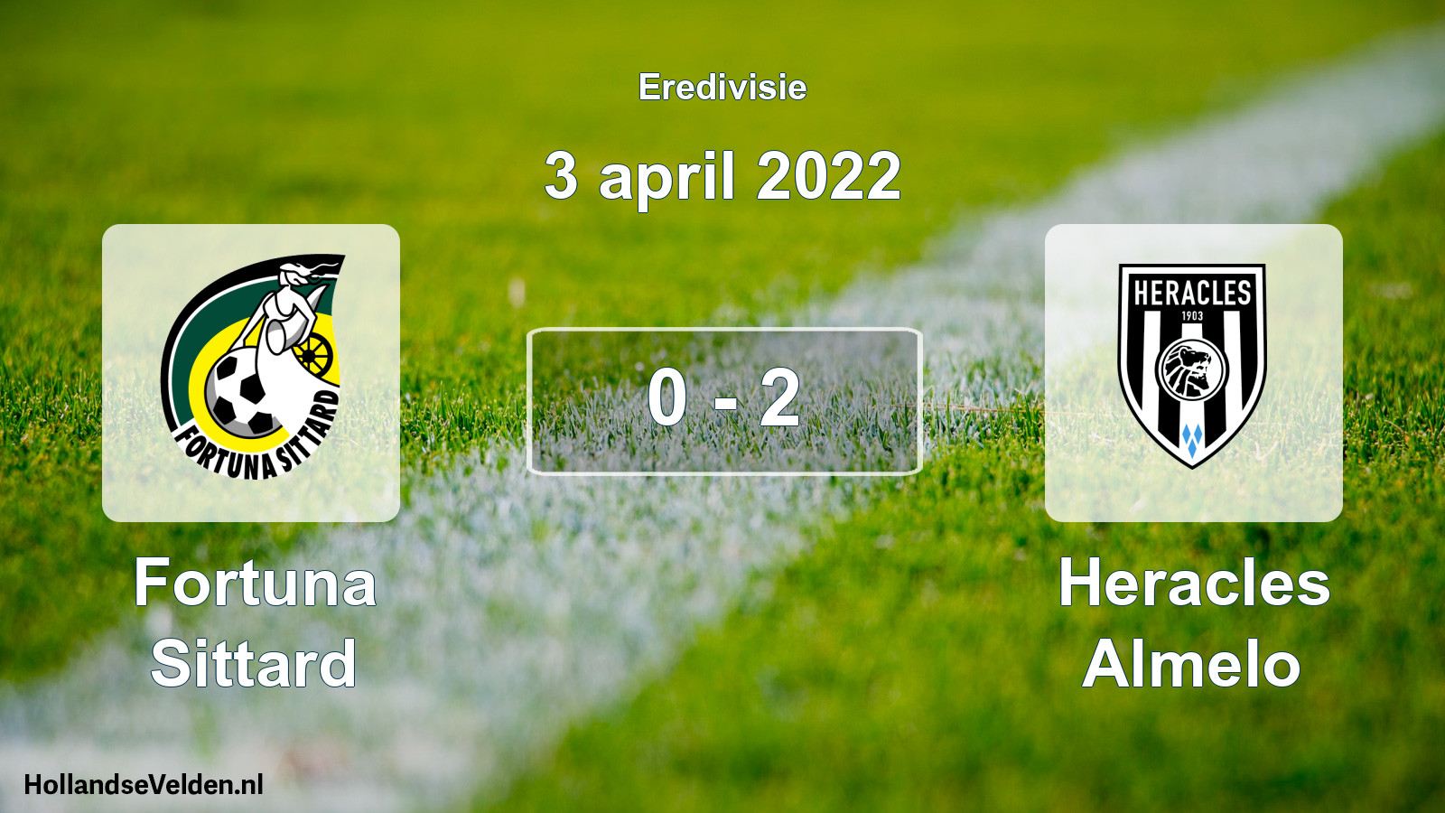 Gespeelde wedstrijd: Fortuna Sittard - Heracles Almelo 0 - 2 (3 april 2022)