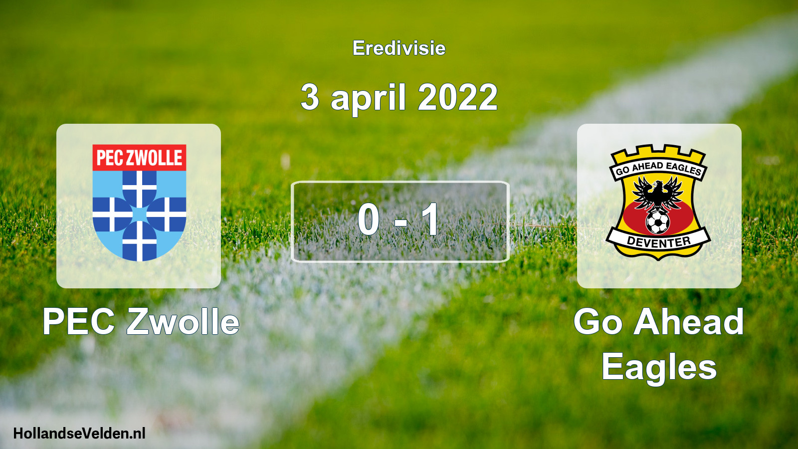 Gespeelde wedstrijd: PEC Zwolle - Go Ahead Eagles 0 - 1 (3 april 2022)