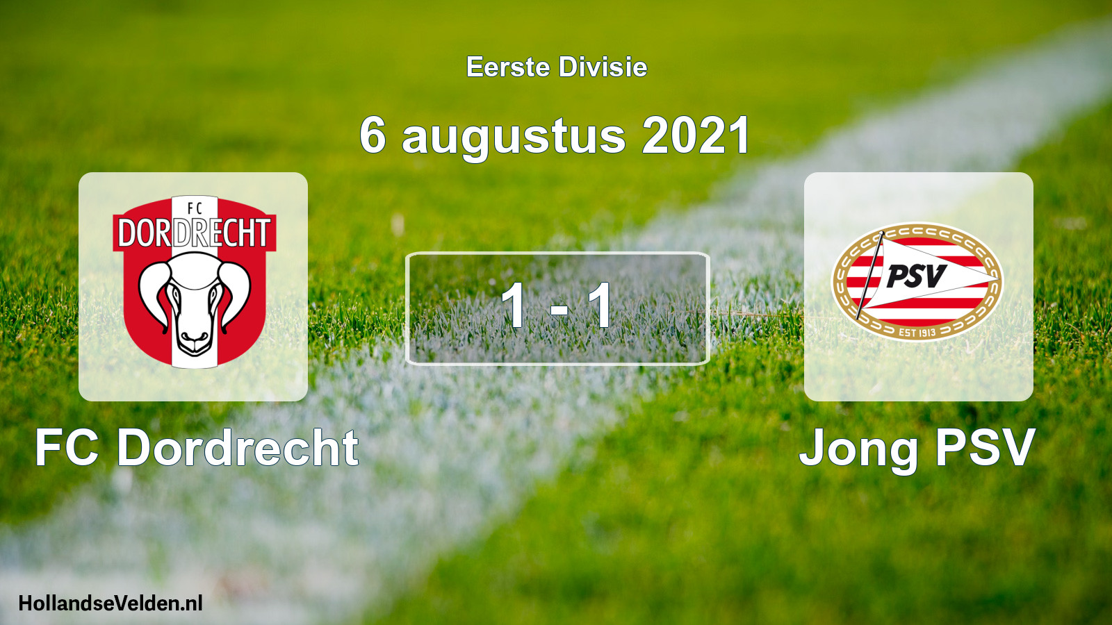 Gespeelde wedstrijd: FC Dordrecht - Jong PSV 1 - 1 (6 augustus 2021)
