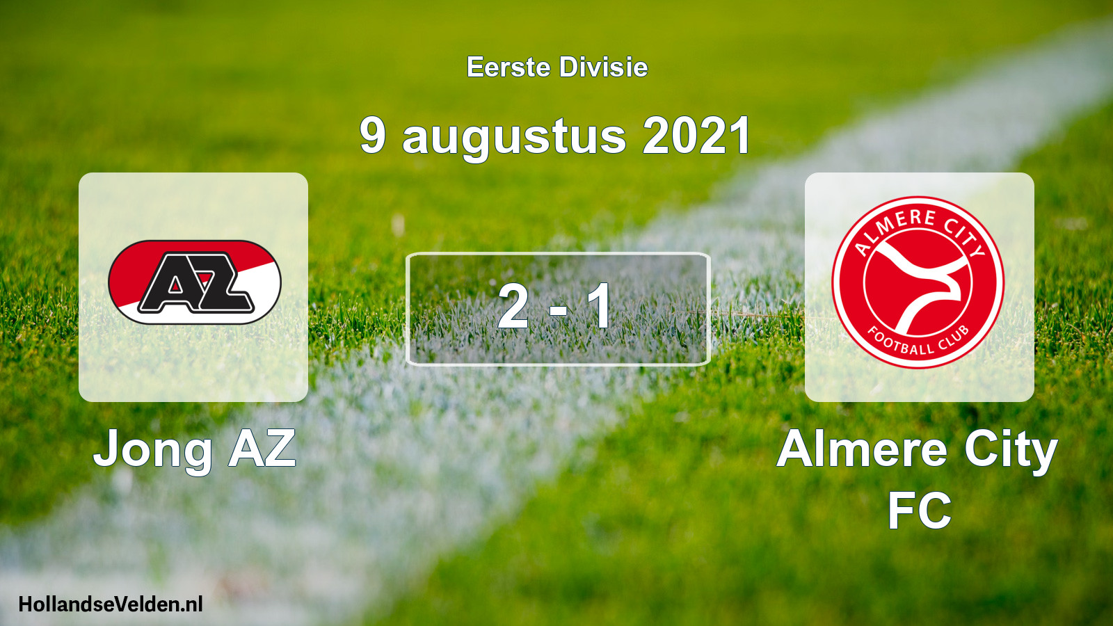 Gespeelde wedstrijd: Jong AZ - Almere City FC 2 - 1 (9 augustus 2021)