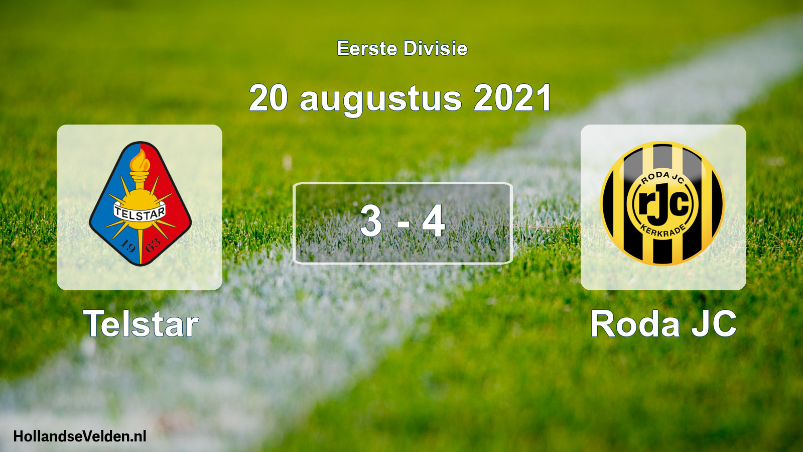 Gespeelde wedstrijd: Telstar - Roda JC 3 - 4 (20 augustus 2021)