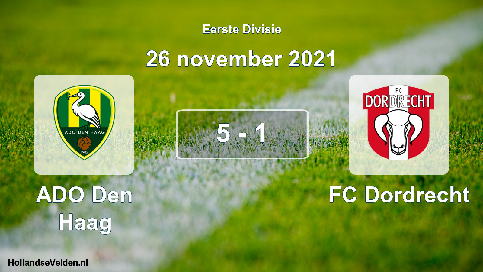Gespeelde wedstrijd: ADO Den Haag - FC Dordrecht 5 - 1 (26 november 2021)