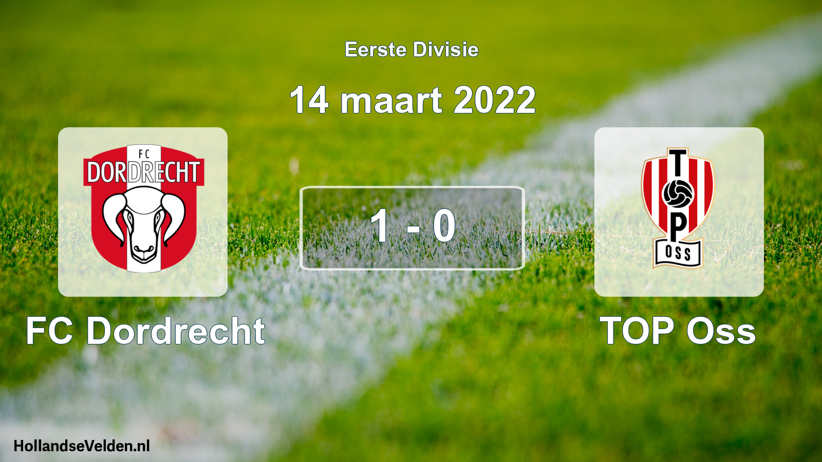 Gespeelde wedstrijd: FC Dordrecht - TOP Oss 1 - 0 (14 maart 2022)