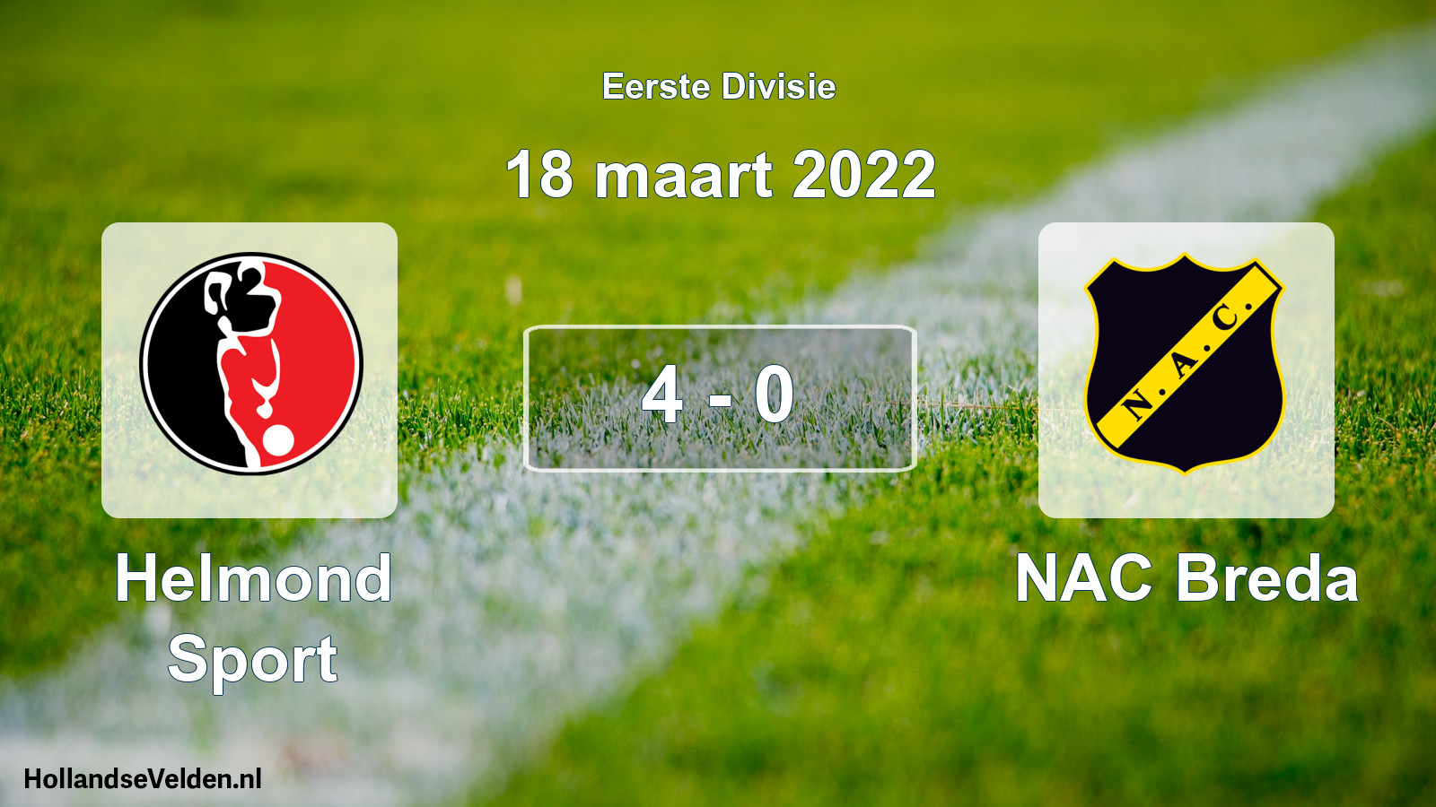 Gespeelde wedstrijd: Helmond Sport - NAC Breda 4 - 0 (18 maart 2022)