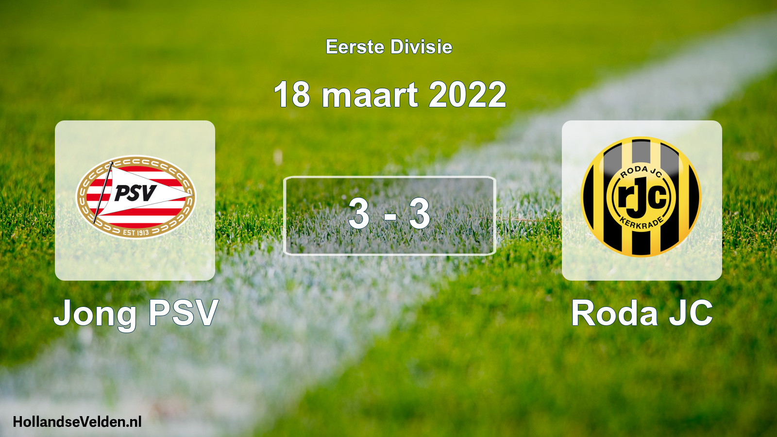 Gespeelde wedstrijd: Jong PSV - Roda JC 3 - 3 (18 maart 2022)