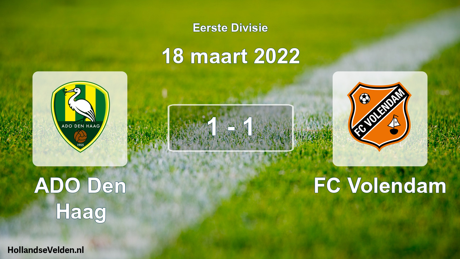 Gespeelde wedstrijd: ADO Den Haag - FC Volendam 1 - 1 (18 maart 2022)