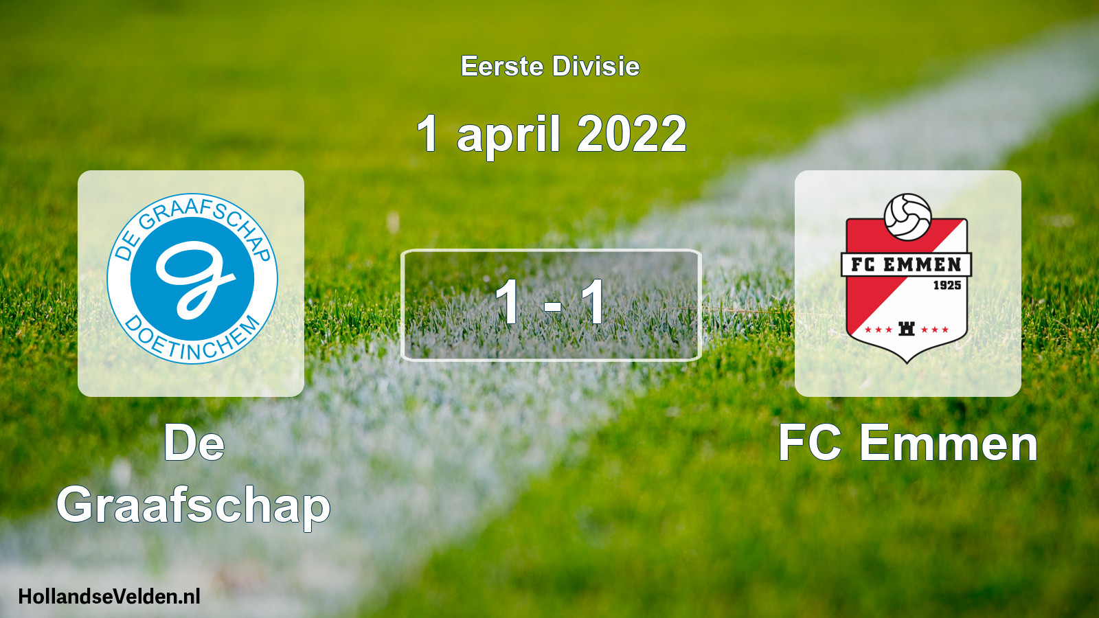 Gespeelde wedstrijd: De Graafschap - FC Emmen 1 - 1 (1 april 2022)