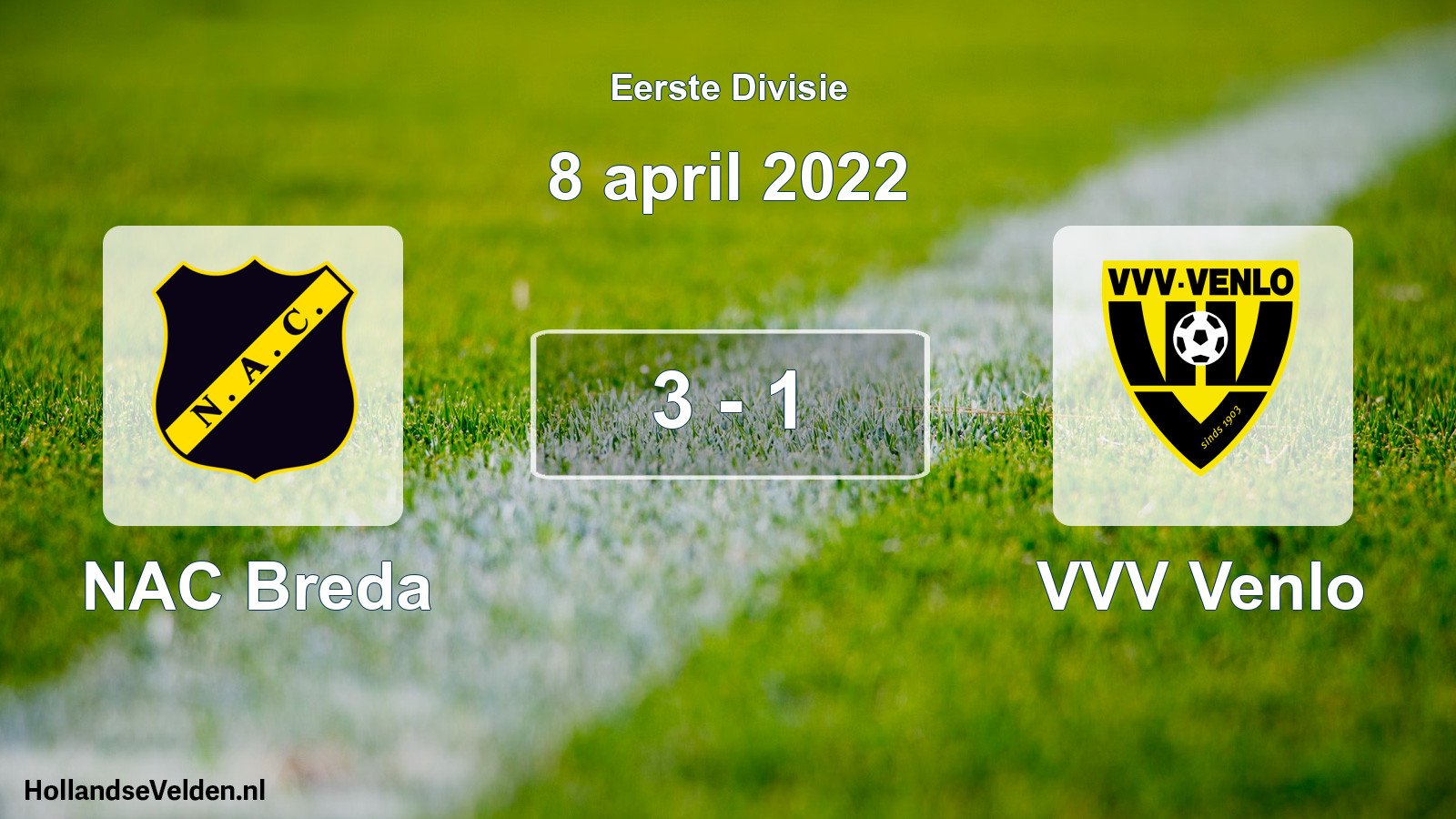 Gespeelde wedstrijd: NAC Breda - VVV Venlo 3 - 1 (8 april 2022)