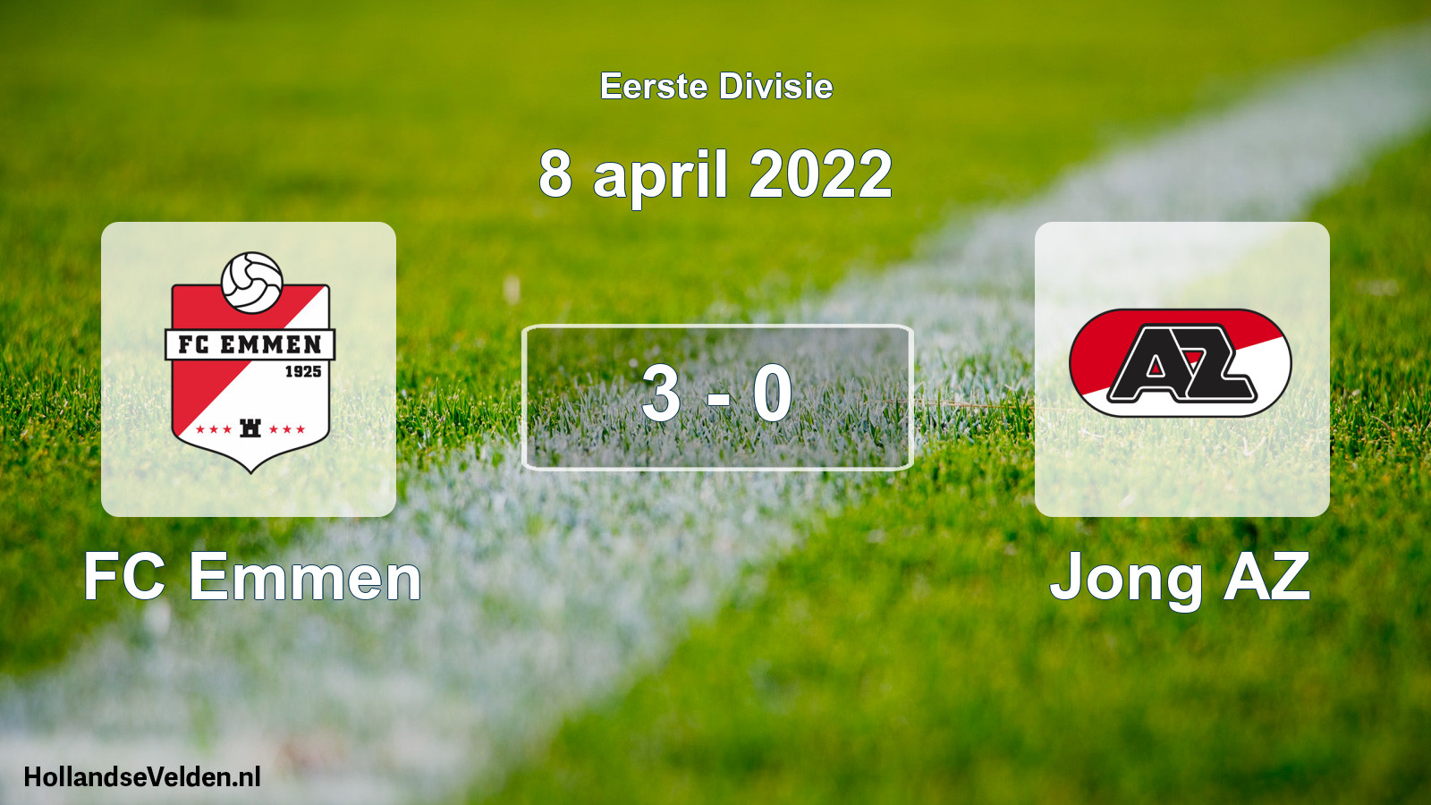 Gespeelde wedstrijd: FC Emmen - Jong AZ 3 - 0 (8 april 2022)