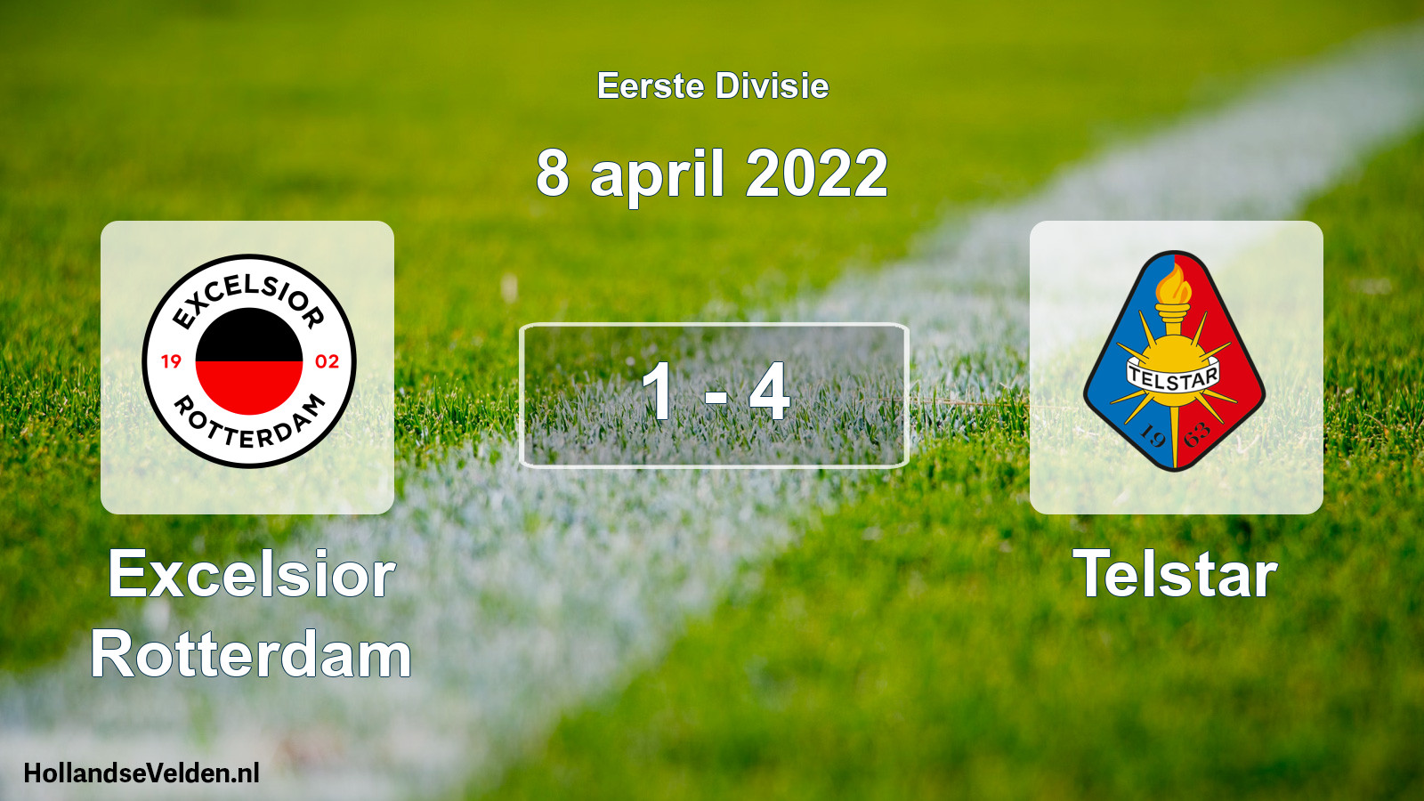 Gespeelde wedstrijd: Excelsior Rotterdam - Telstar 1 - 4 (8 april 2022)