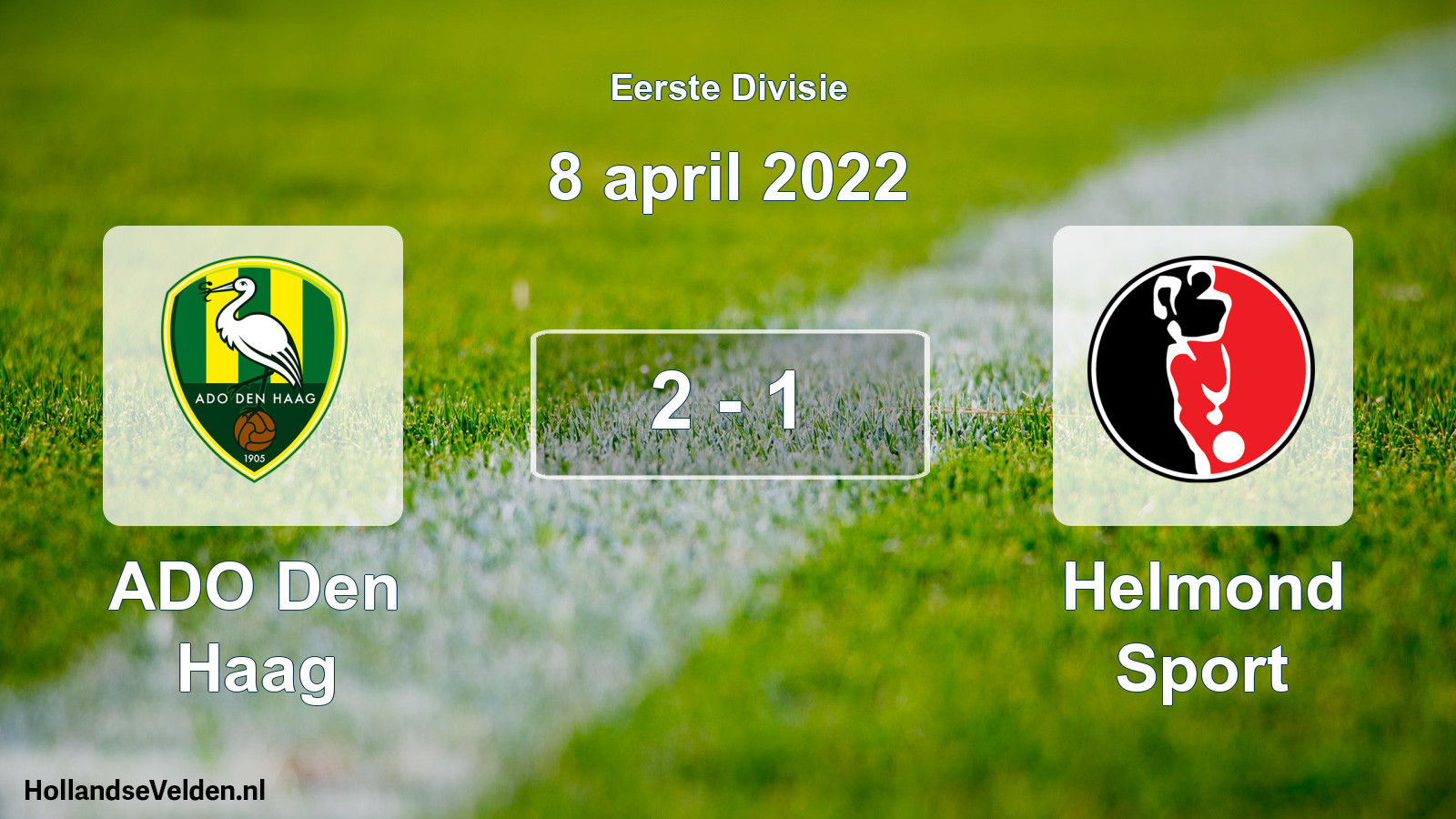 Gespeelde wedstrijd: ADO Den Haag - Helmond Sport 2 - 1 (8 april 2022)