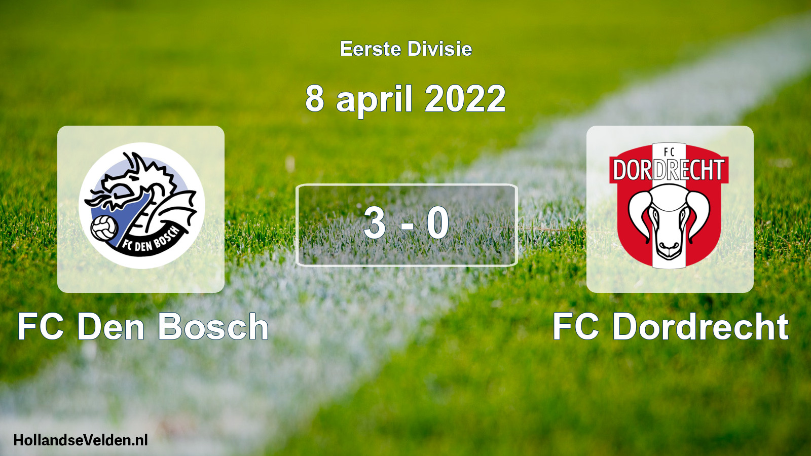 Gespeelde wedstrijd: FC Den Bosch - FC Dordrecht 3 - 0 (8 april 2022)