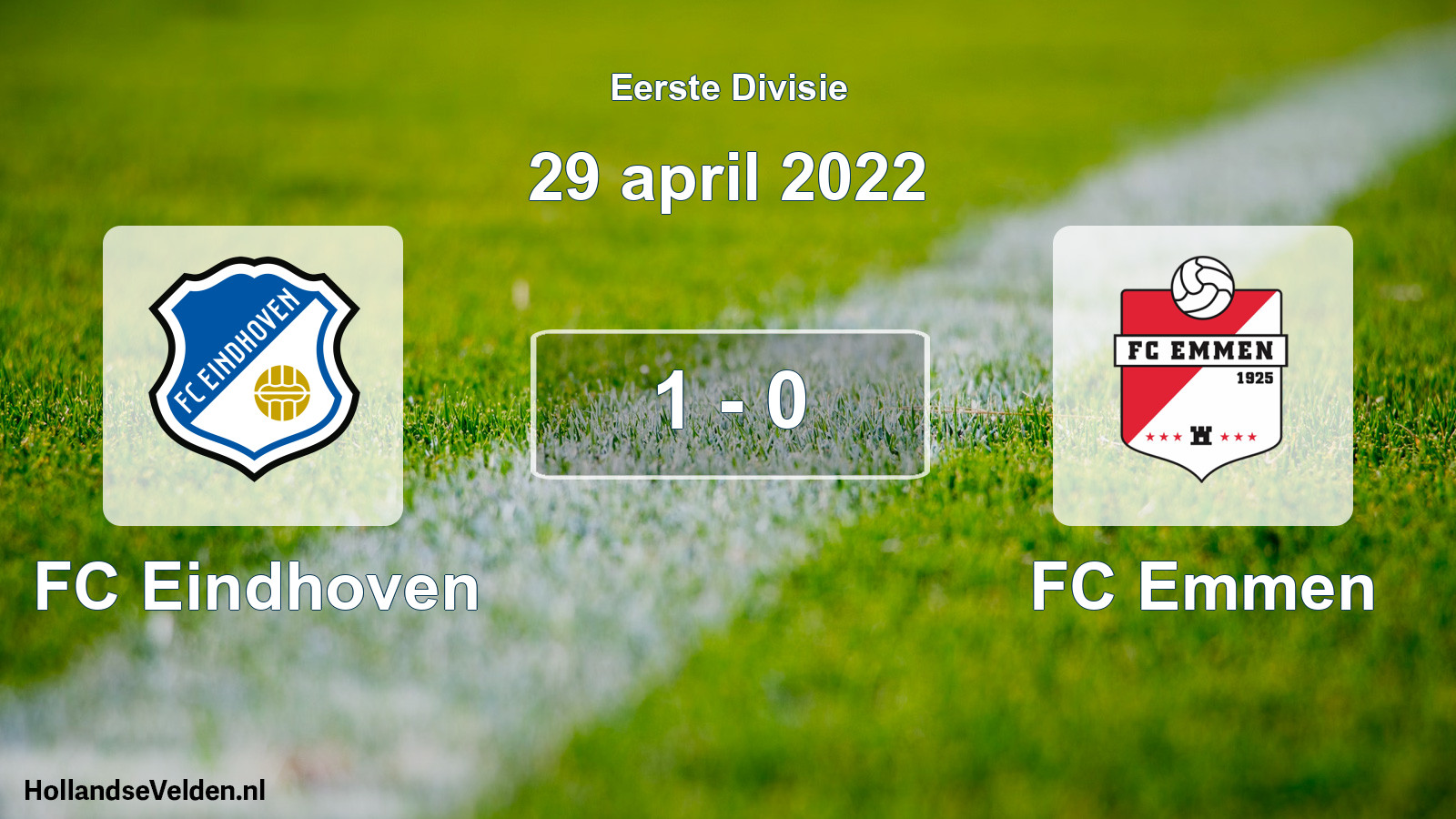 Gespeelde wedstrijd: FC Eindhoven - FC Emmen 1 - 0 (29 april 2022)
