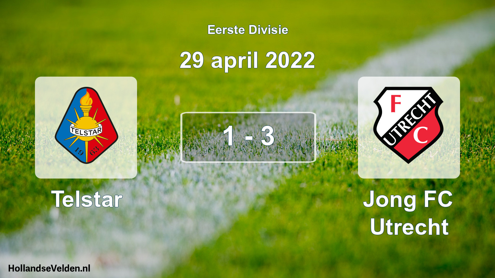 Gespeelde wedstrijd: Telstar - Jong FC Utrecht 1 - 3 (29 april 2022)
