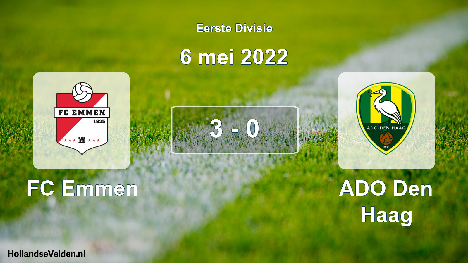 Gespeelde wedstrijd: FC Emmen - ADO Den Haag 3 - 0 (6 mei 2022)