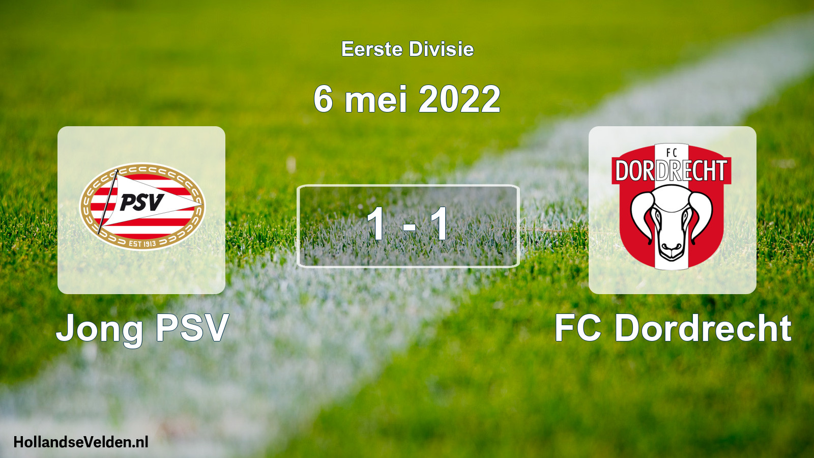 Gespeelde wedstrijd: Jong PSV - FC Dordrecht 1 - 1 (6 mei 2022)