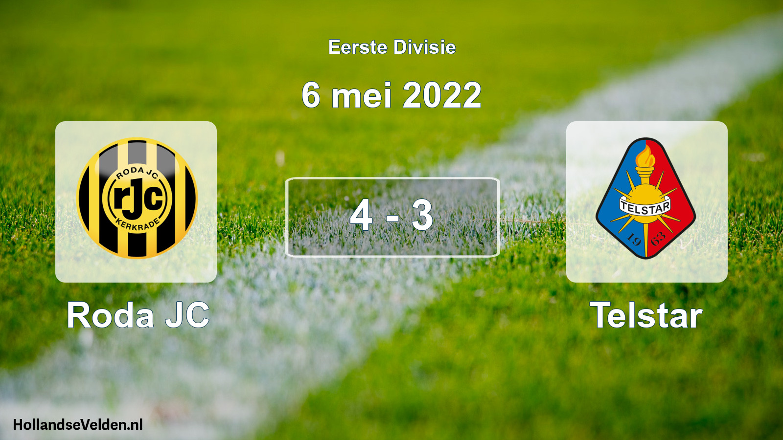 Gespeelde wedstrijd: Roda JC - Telstar 4 - 3 (6 mei 2022)