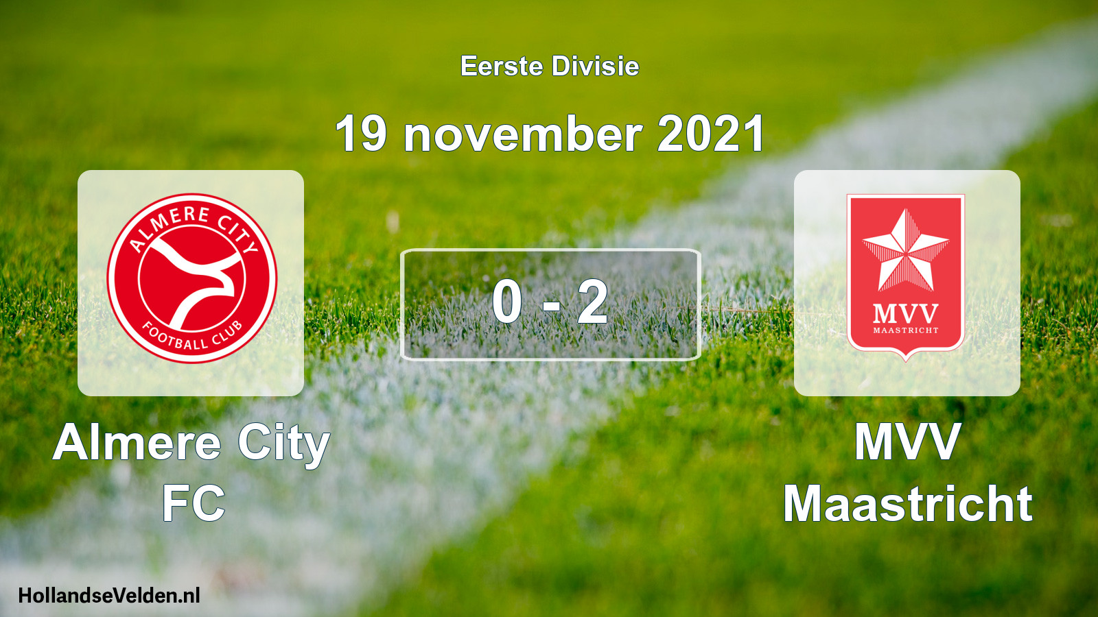 Gespeelde wedstrijd: Almere City FC - MVV Maastricht 0 - 2 (19 november 2021)