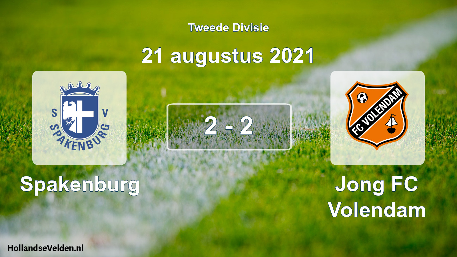 Gespeelde wedstrijd: Spakenburg - Jong FC Volendam 2 - 2 (21 augustus 2021)