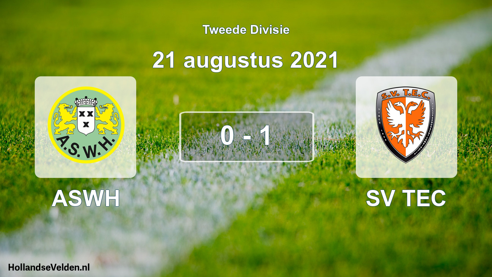Gespeelde wedstrijd: ASWH - SV TEC 0 - 1 (21 augustus 2021)