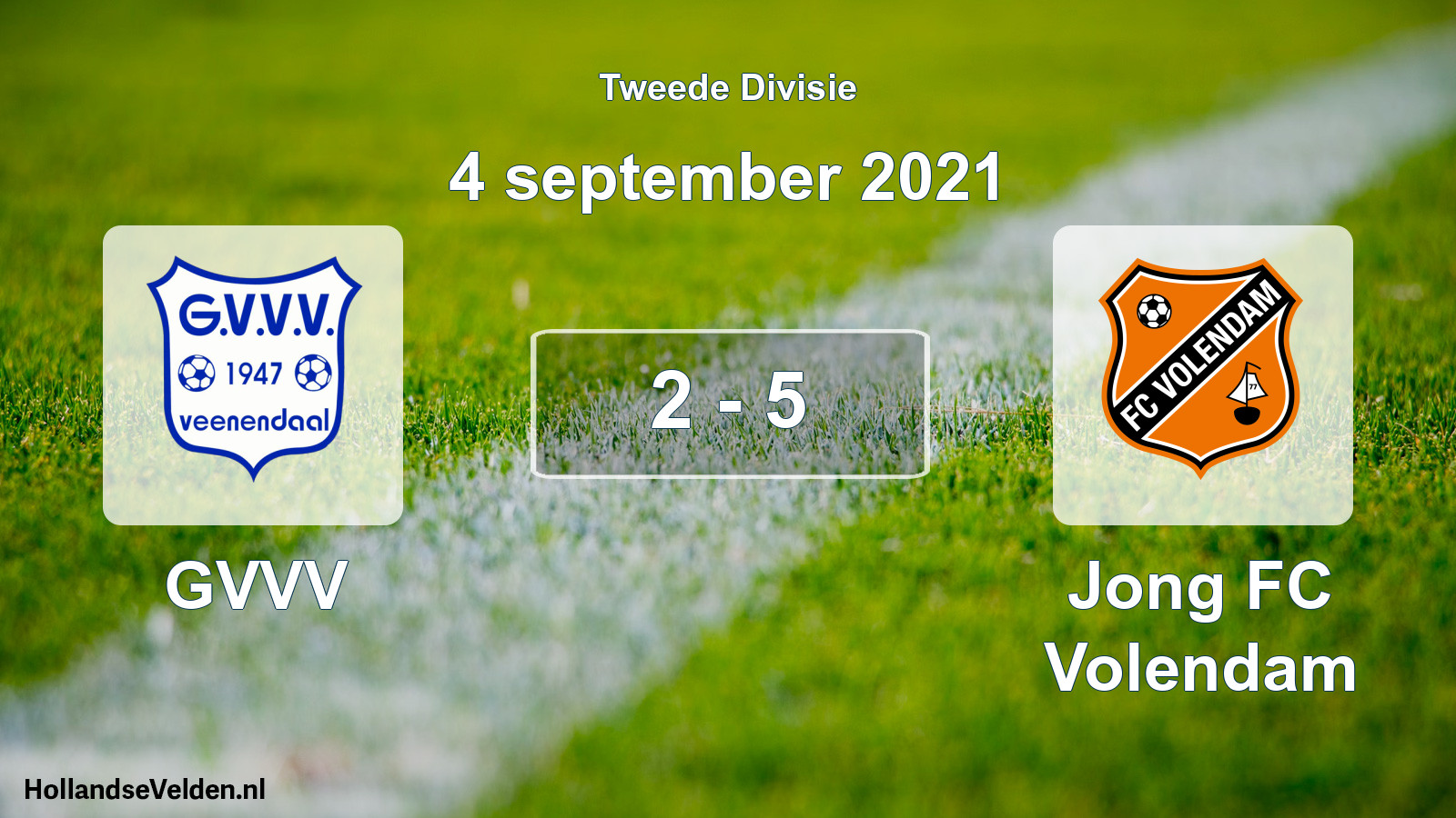 Gespeelde wedstrijd: GVVV - Jong FC Volendam 2 - 5 (4 september 2021)