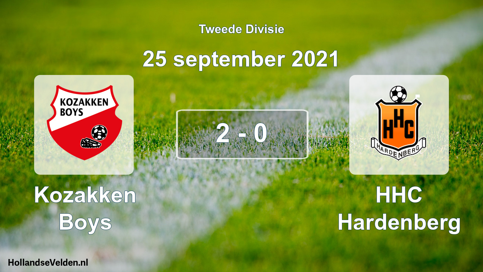 Gespeelde wedstrijd: Kozakken Boys - HHC Hardenberg 2 - 0 (25 september 2021)