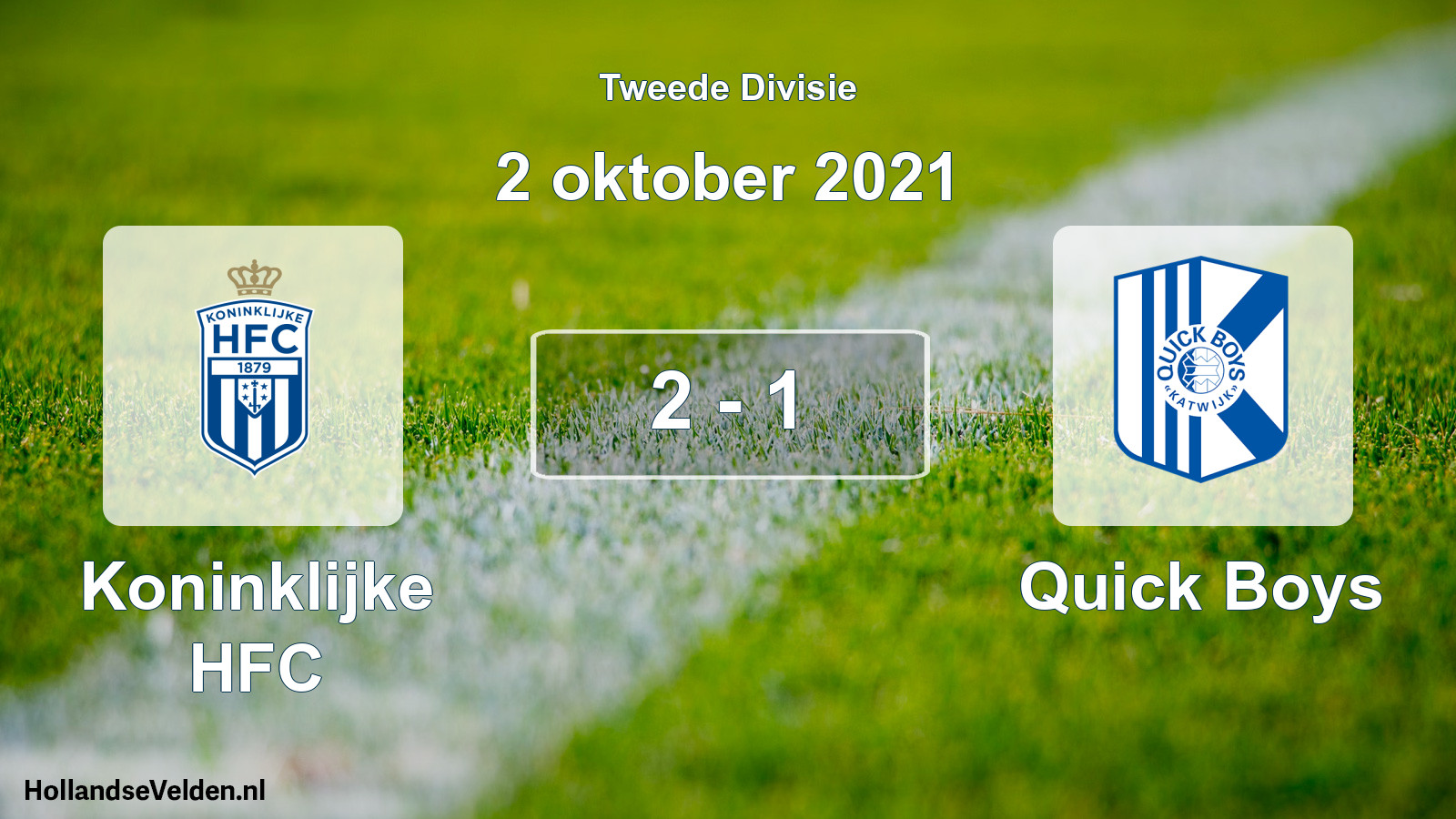 Gespeelde wedstrijd: Koninklijke HFC - Quick Boys 2 - 1 (2 oktober 2021)