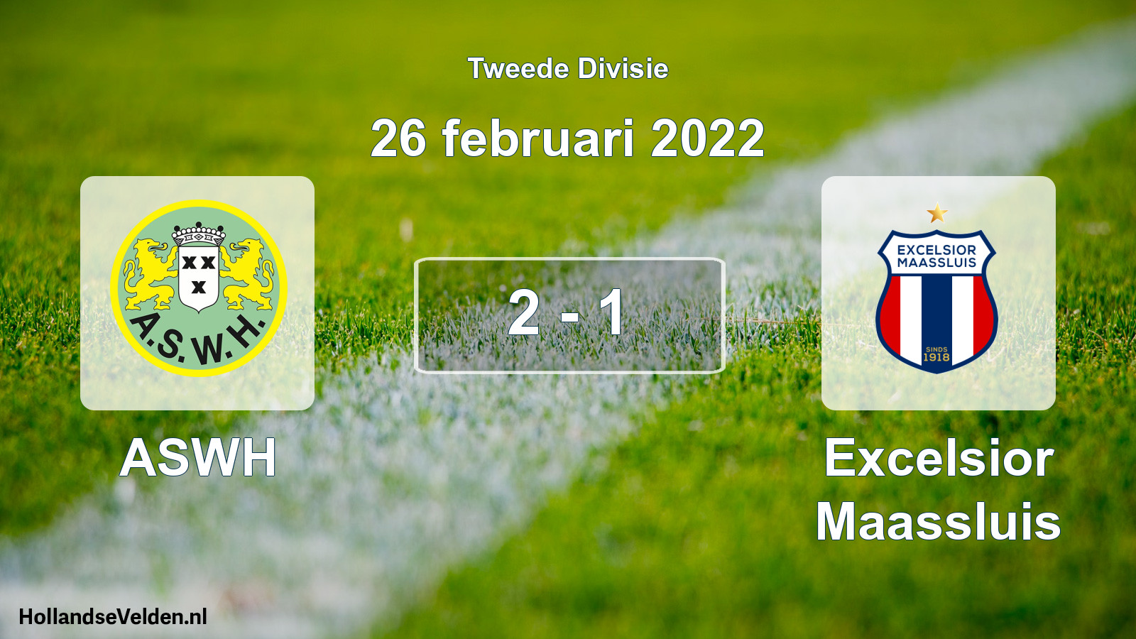 Gespeelde wedstrijd: ASWH - Excelsior Maassluis 2 - 1 (26 februari 2022)