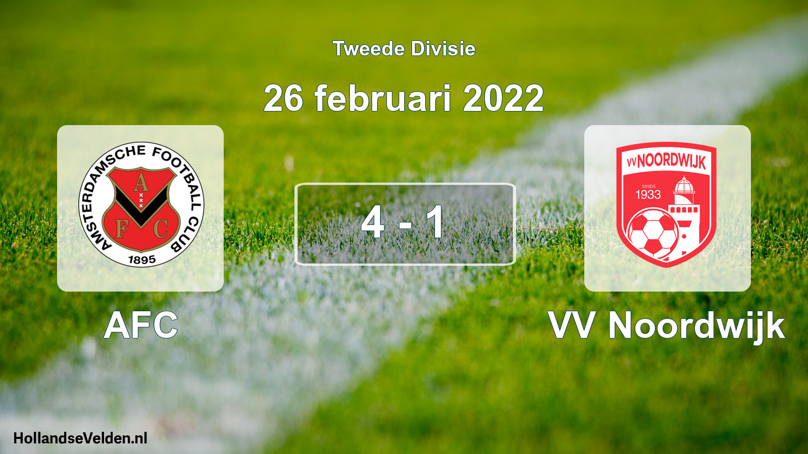 Gespeelde wedstrijd: AFC - VV Noordwijk 4 - 1 (26 februari 2022)