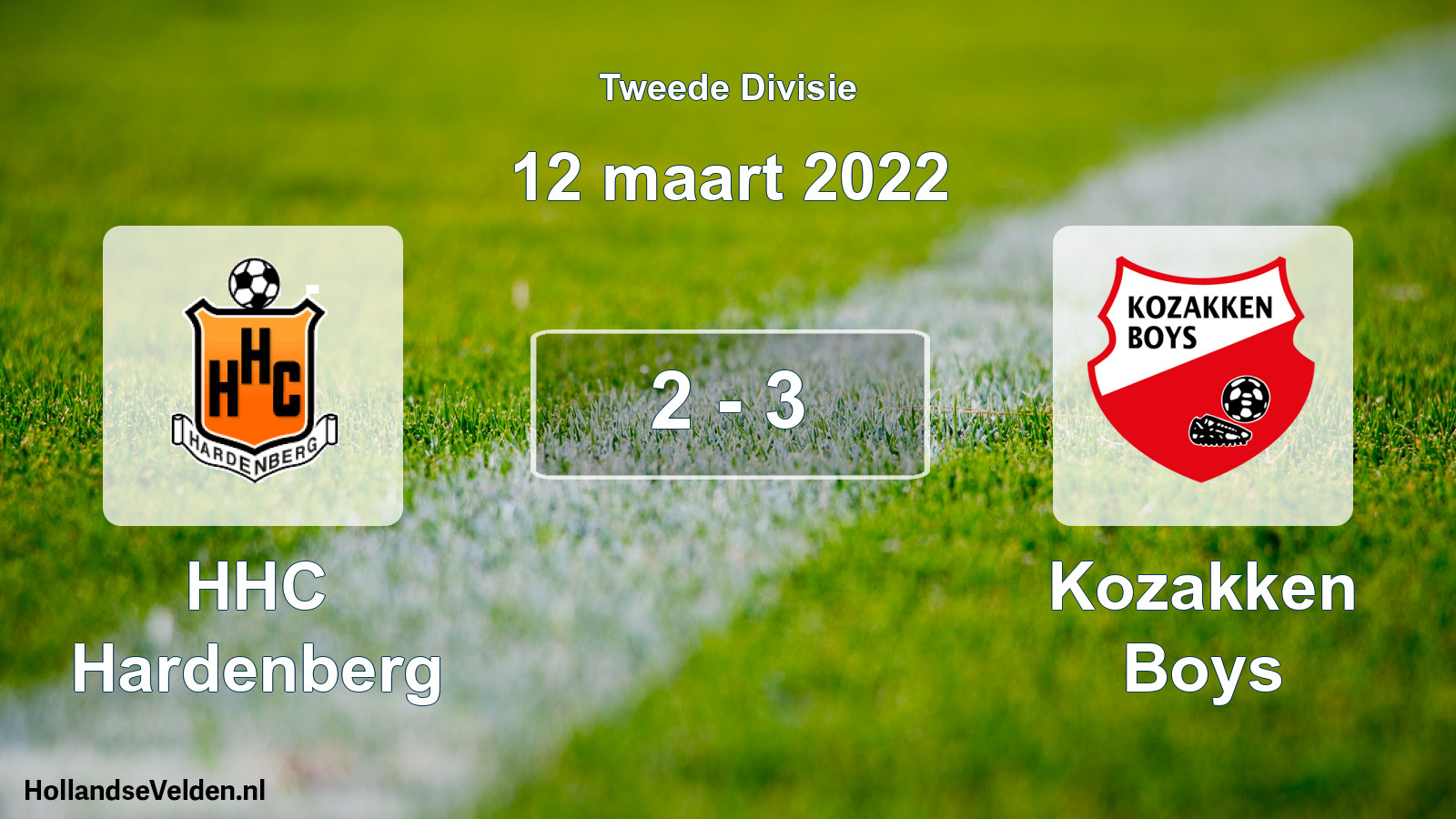 Gespeelde wedstrijd: HHC Hardenberg - Kozakken Boys 2 - 3 (12 maart 2022)