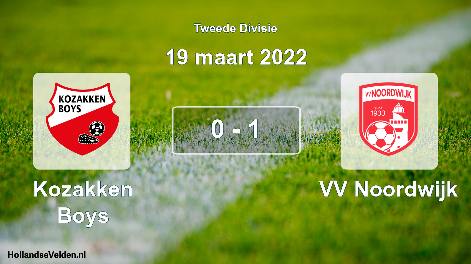 Gespeelde wedstrijd: Kozakken Boys - VV Noordwijk 0 - 1 (19 maart 2022)