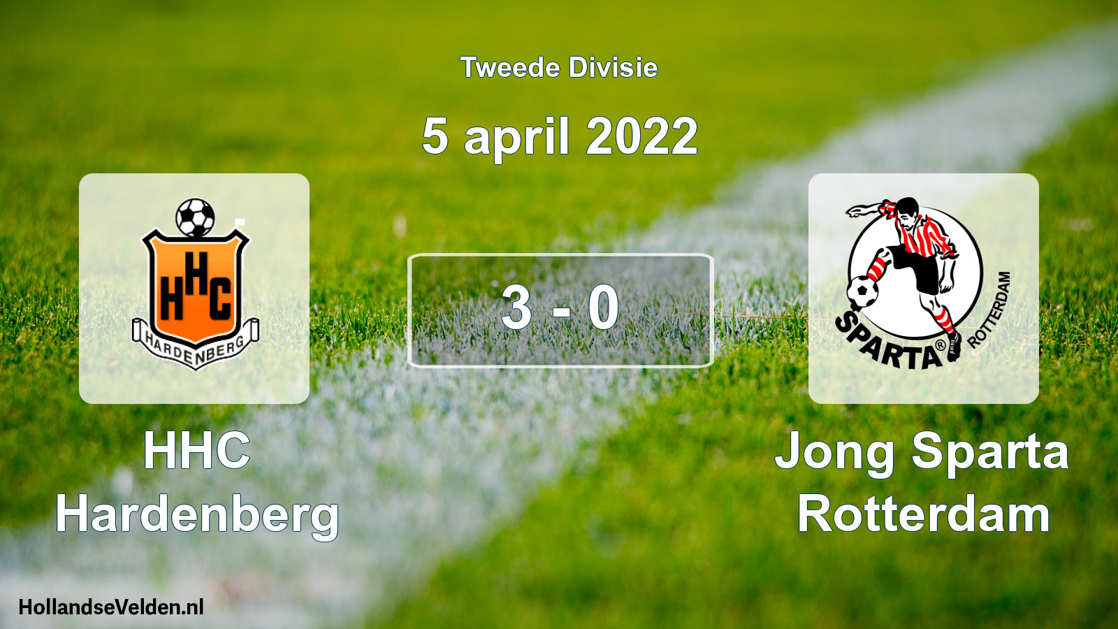 Gespeelde wedstrijd: HHC Hardenberg - Jong Sparta Rotterdam 3 - 0 (5 april 2022)