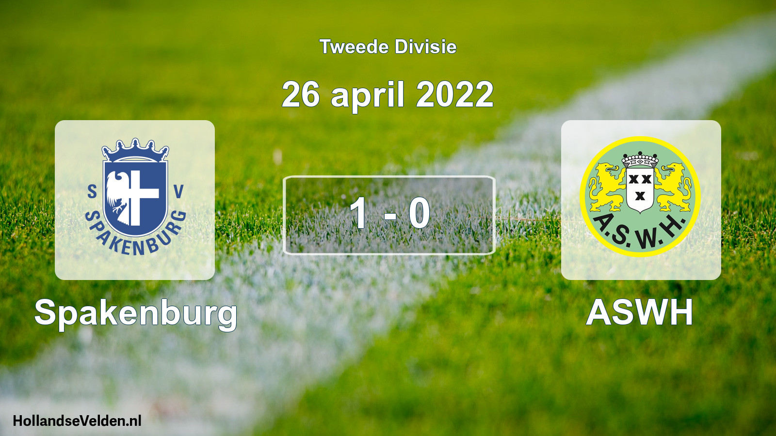 Gespeelde wedstrijd: Spakenburg - ASWH 1 - 0 (26 april 2022)