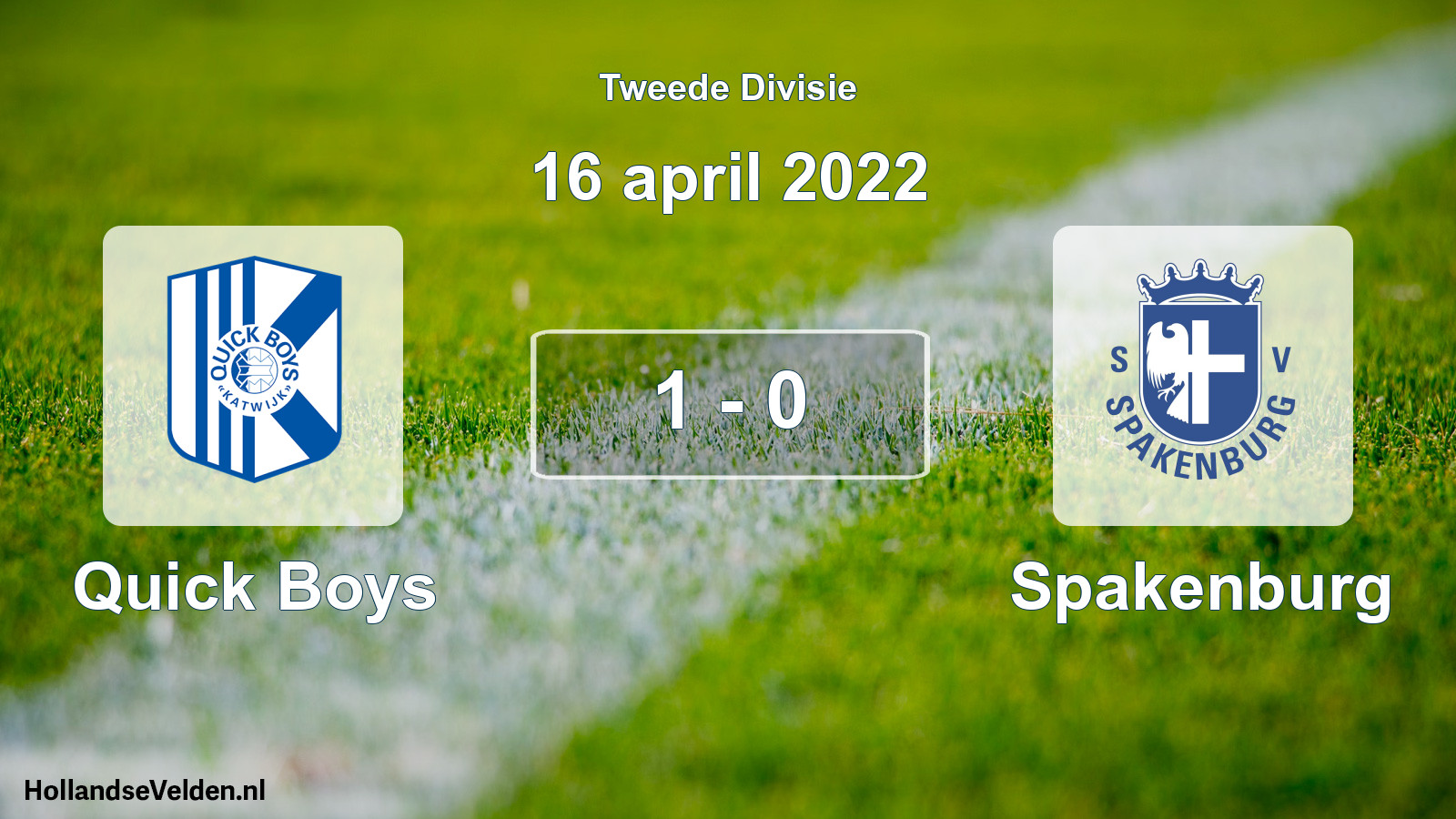 Gespeelde wedstrijd: Quick Boys - Spakenburg 1 - 0 (16 april 2022)