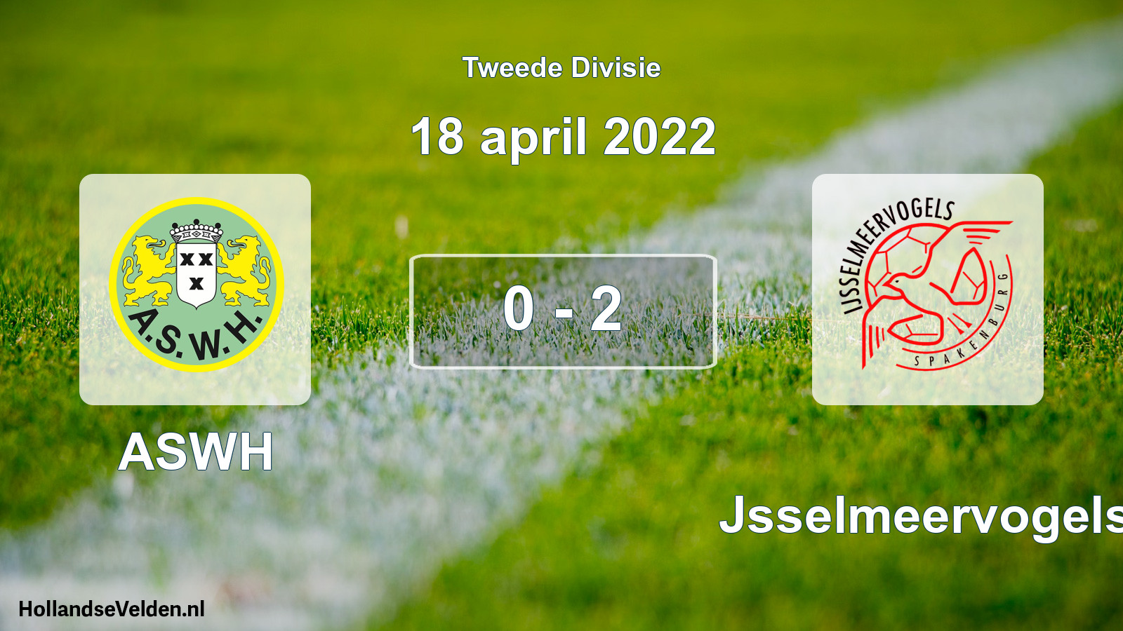 Gespeelde wedstrijd: ASWH - IJsselmeervogels 0 - 2 (18 april 2022)