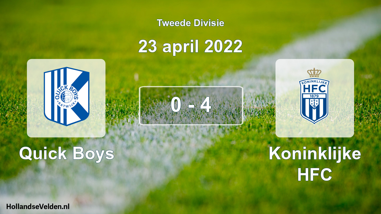 Gespeelde wedstrijd: Quick Boys - Koninklijke HFC 0 - 4 (23 april 2022)