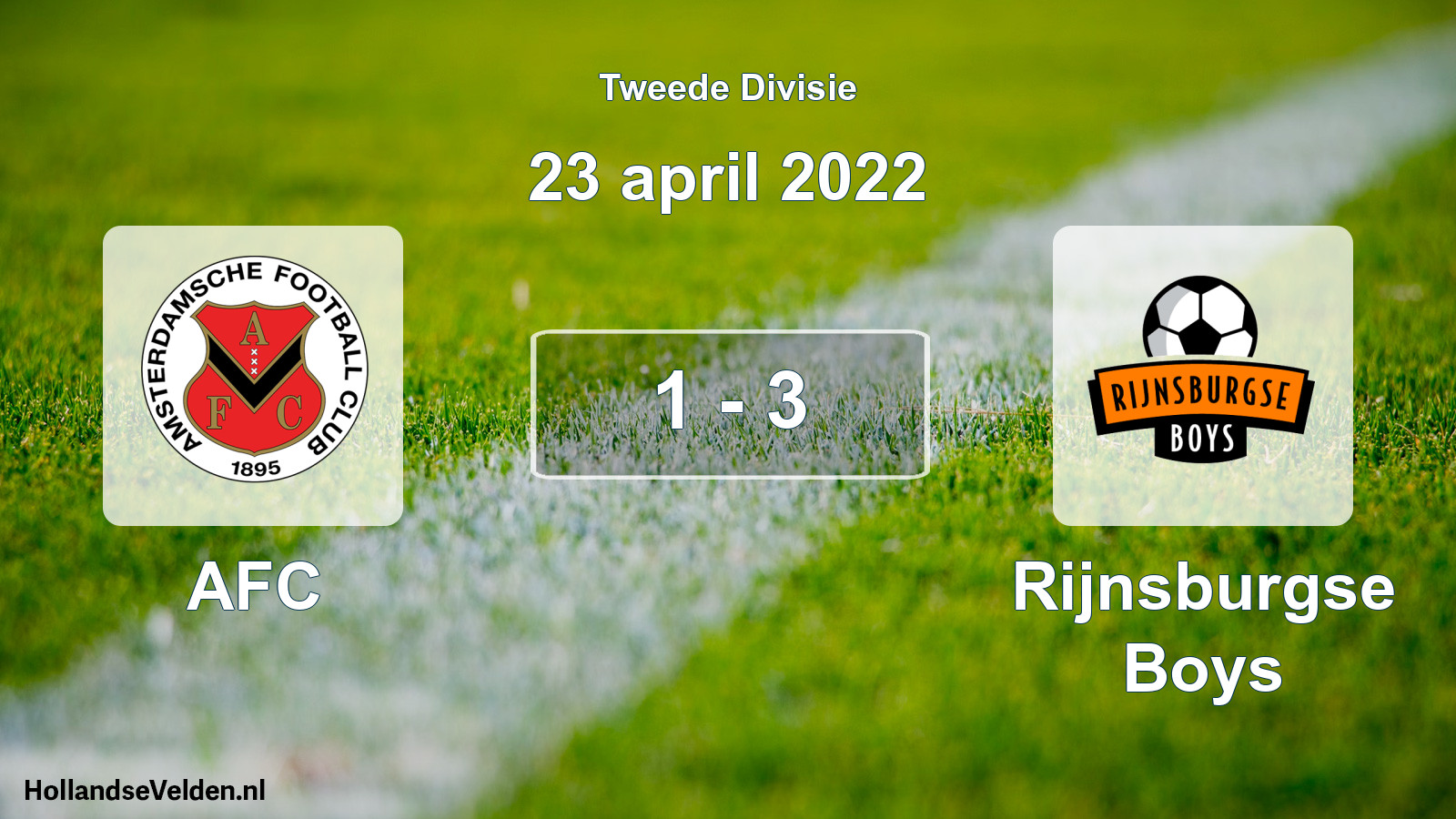 Gespeelde wedstrijd: AFC - Rijnsburgse Boys 1 - 3 (23 april 2022)