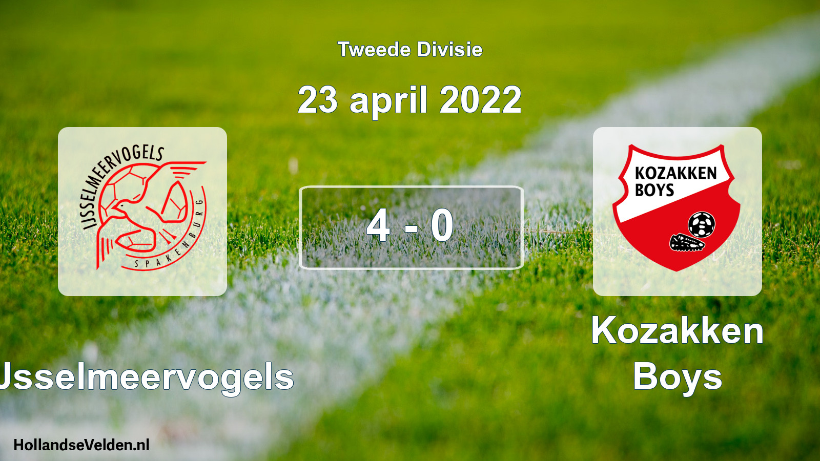 Gespeelde wedstrijd: IJsselmeervogels - Kozakken Boys 4 - 0 (23 april 2022)