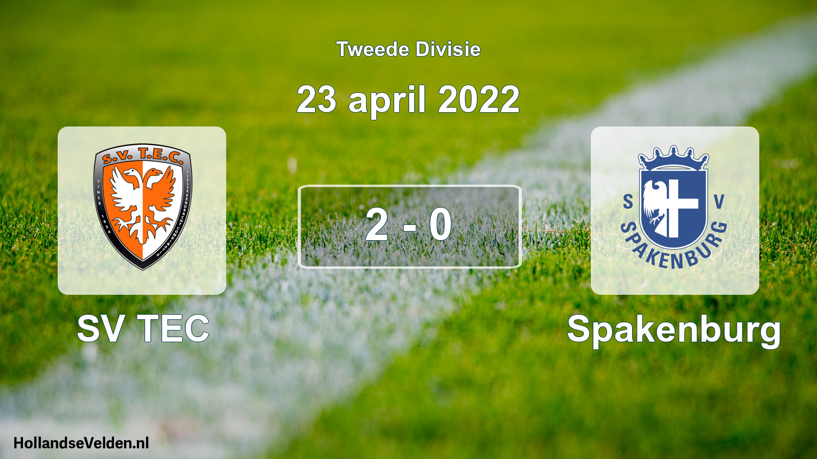 Gespeelde wedstrijd: SV TEC - Spakenburg 2 - 0 (23 april 2022)
