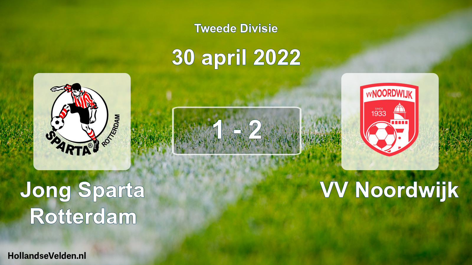 Gespeelde wedstrijd: Jong Sparta Rotterdam - VV Noordwijk 1 - 2 (30 april 2022)