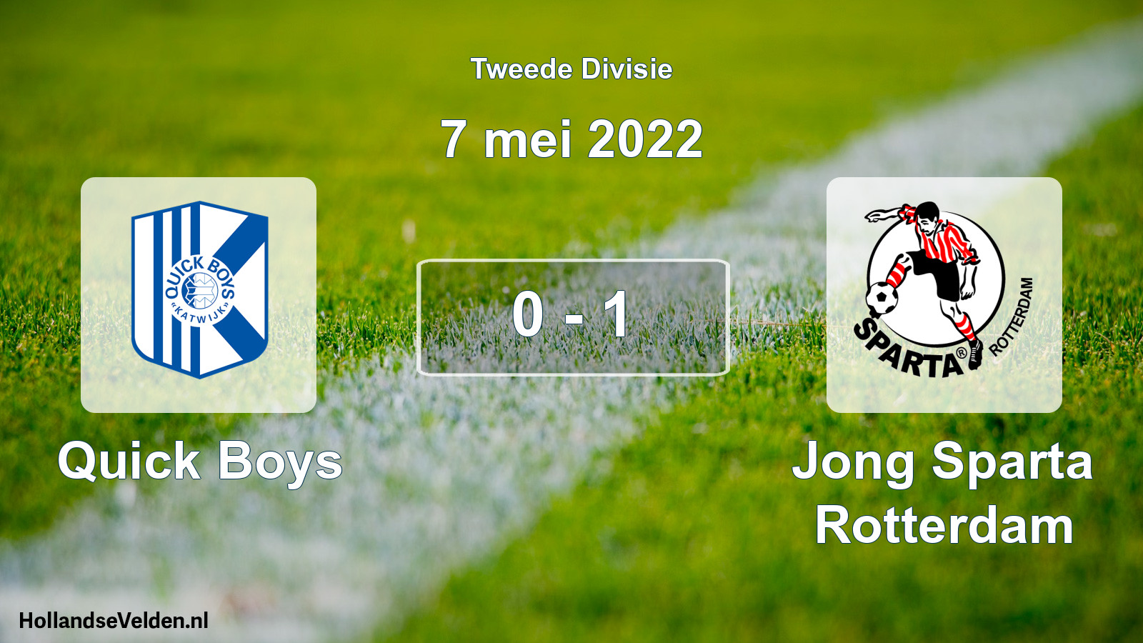 Gespeelde wedstrijd: Quick Boys - Jong Sparta Rotterdam 0 - 1 (7 mei 2022)