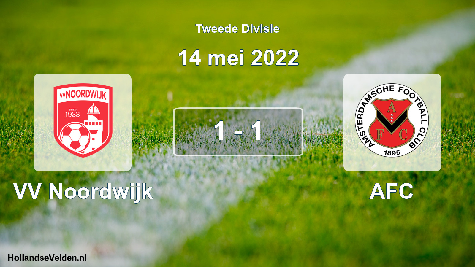 Gespeelde wedstrijd: VV Noordwijk - AFC 1 - 1 (14 mei 2022)