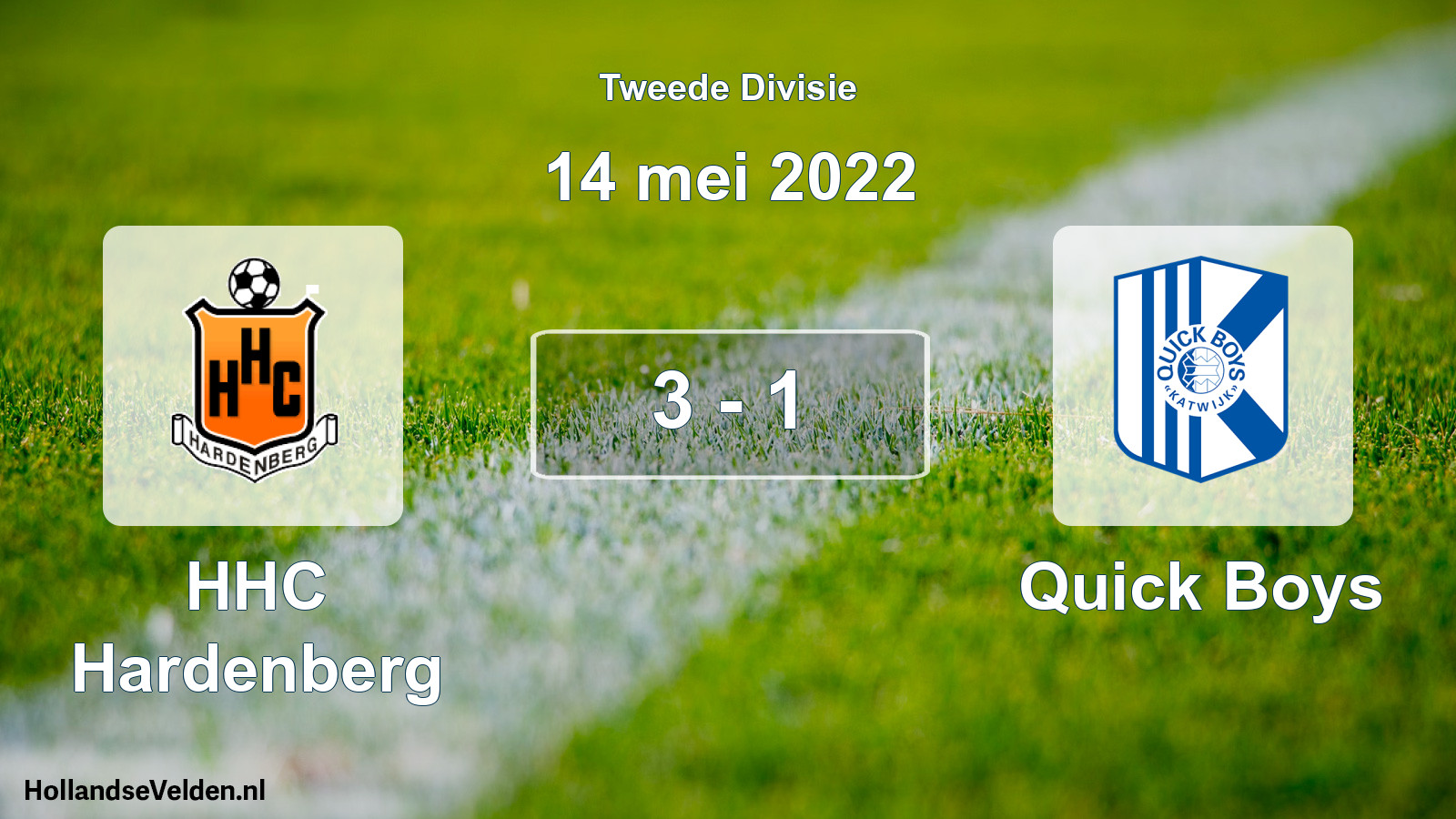 Gespeelde wedstrijd: HHC Hardenberg - Quick Boys 3 - 1 (14 mei 2022)
