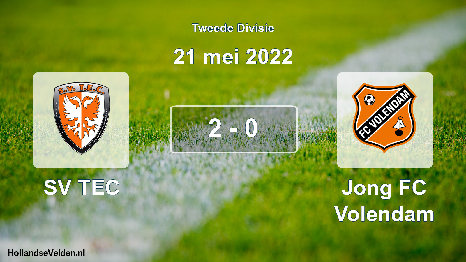 Gespeelde wedstrijd: SV TEC - Jong FC Volendam 2 - 0 (21 mei 2022)